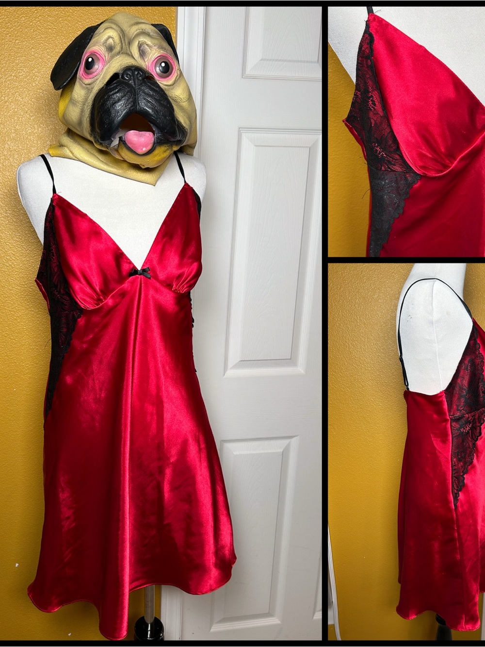 APT.,9 l, lacy red slip dress!!